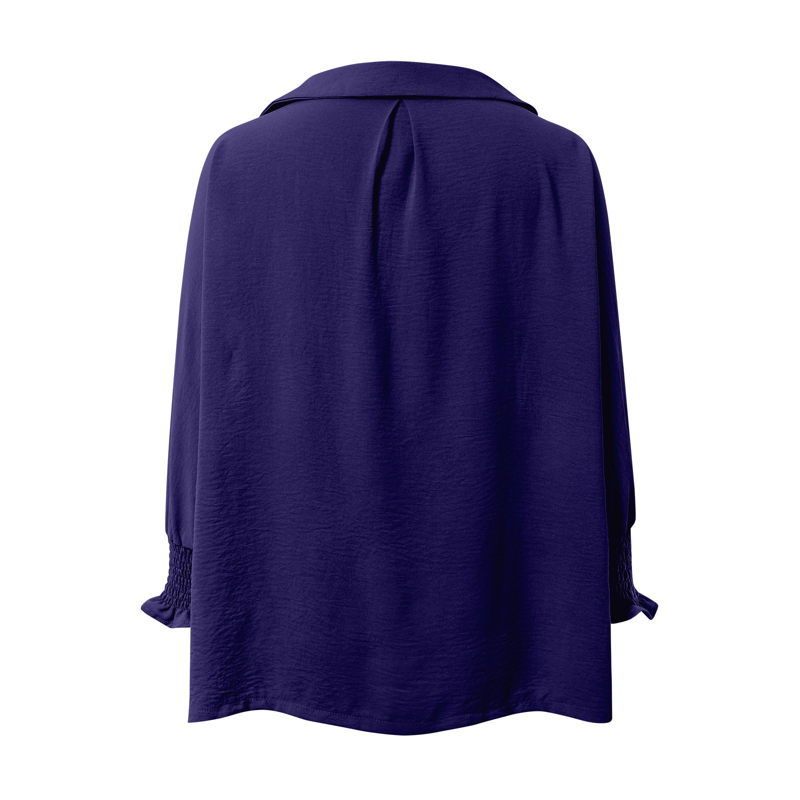 thumbnail image 5 of Vestido camisero holgado informal con cuello en V y mangas cortas para mujer - Mangas largas, estampado floral, mezcla de poliéster - Estilo para todas las estaciones, 5 of 5